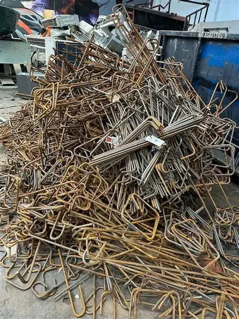 Structural steel beams rebar and heavy iron ready for Brisbane scrap pickup
